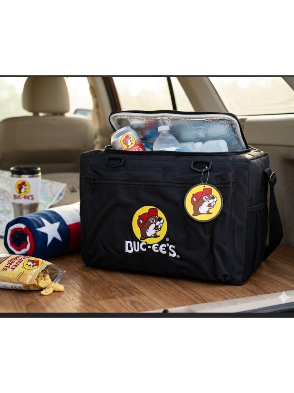 Buc-ees Insulated Cooler Bag With Embroidered Logo Black Large Capacity Durable